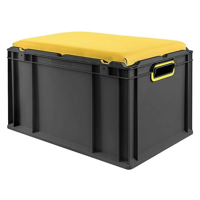 Proregal Eurobox NextGen Seat Gelb - L x B x H: 60 x 40 x 36,5 cm, Kunststoff, Schwarz