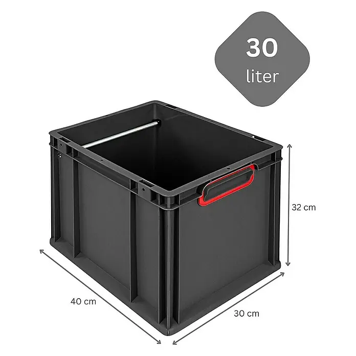 Proregal Eurobox Hängeregisterbox NextGen - L x B x H: 40 x 30 x 32 cm, Kunststoff, Schwarz