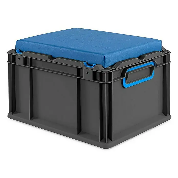 Proregal Eurobox NextGen Seat Blau - L x B x H: 40 x 30 x 26,5 cm, Kunststoff, Schwarz