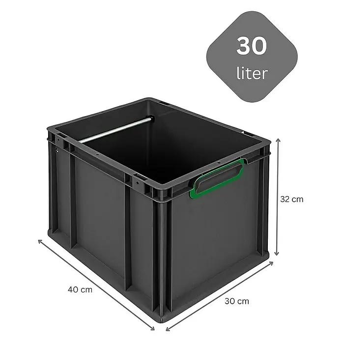 Proregal Eurobox Hängeregisterbox NextGen - L x B x H: 40 x 30 x 32 cm, Kunststoff, Schwarz