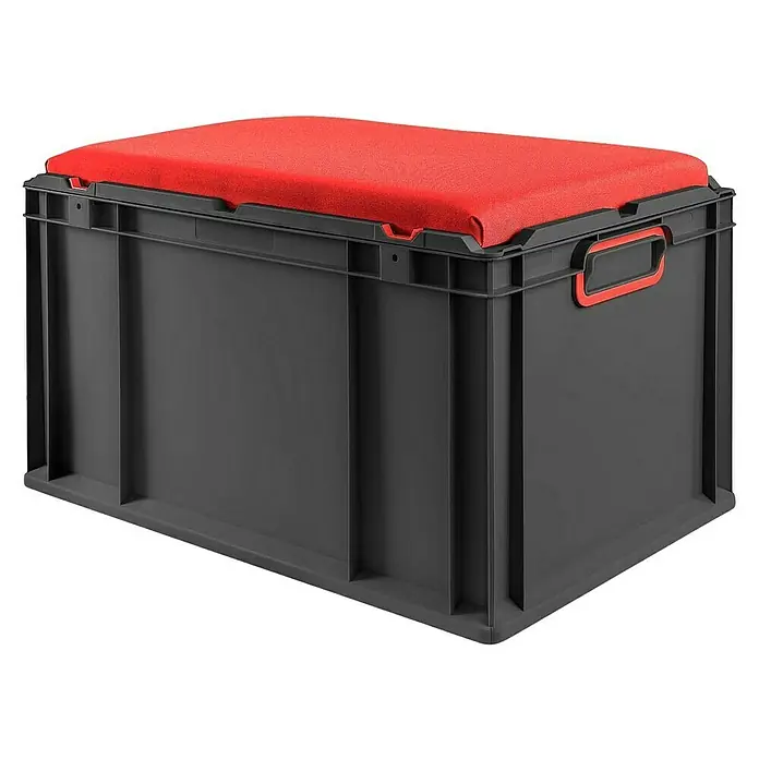 Proregal Eurobox NextGen Seat Rot - L x B x H: 60 x 40 x 36,5 cm, Kunststoff, Schwarz