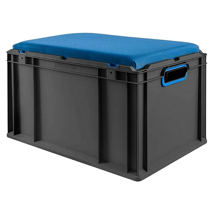 Proregal Eurobox NextGen Seat Blau - L x B x H: 60 x 40 x 36,5 cm, Kunststoff, Schwarz