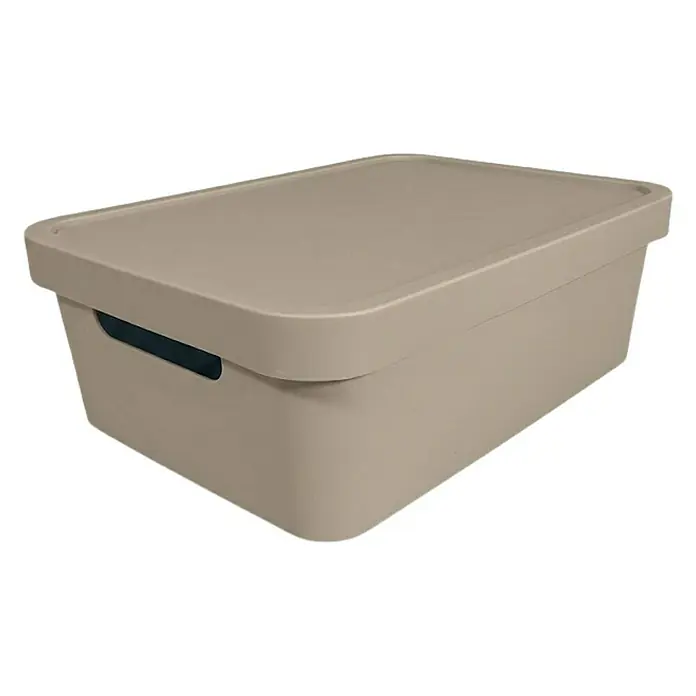 Plastard Aufbewahrungsbox-Set 3er-Set 19 Liter in Beige – Stapelboxen, Lagerboxen - L x B x H: 45,5 x 33,5 x 15,5 cm, Kunststoff, Beige, 3 Stk.