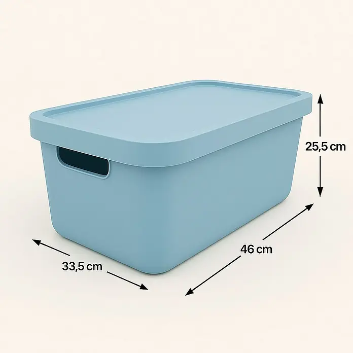 Plastard Aufbewahrungsbox-Set 4er-Set 31 Liter in Blau – Stapelboxen, Lagerboxen - L x B x H: 45,5 x 33,5 x 25 cm, Kunststoff, Blau, 4 Stk.