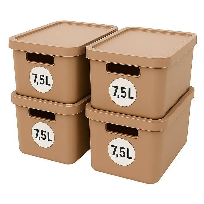 Plastard Aufbewahrungsbox-Set 7,5 Liter in Pink – Stapelboxen, Lagerboxen - L x B x H: 32 x 22 x 15 cm, Kunststoff, Pink, 4 Stk.