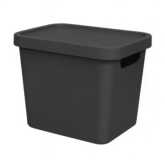 Plastard Aufbewahrungsbox-Set 3er-Set 12,5 Liter in Anthrazit – Stapelboxen, Lagerboxen - L x B x H: 32 x 22 x 24 cm, Kunststoff, Anthrazit, 3 Stk.