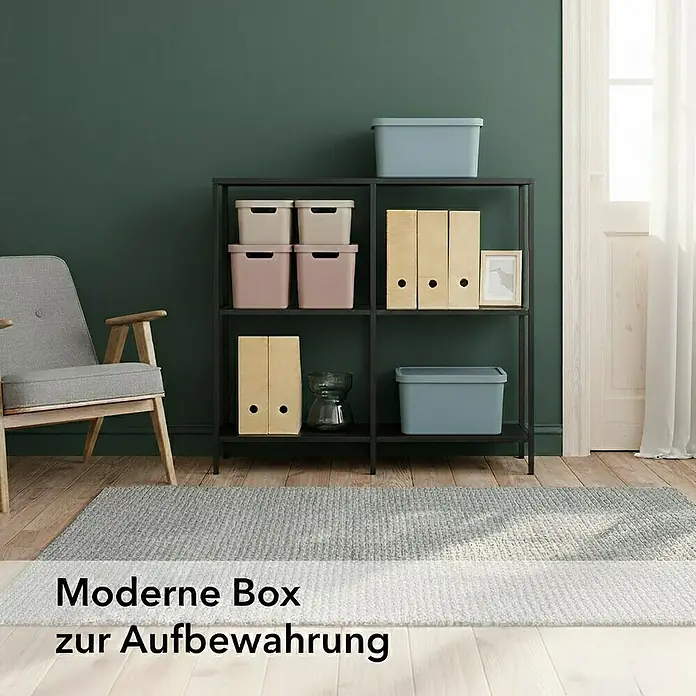 Plastard Aufbewahrungsbox-Set 4er-Set 31 Liter in Anthrazit – Stapelboxen, Lagerboxen - L x B x H: 45,5 x 33,5 x 25 cm, Kunststoff, Anthrazit, 4 Stk.