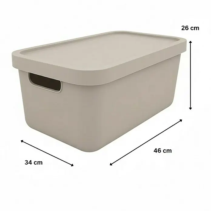 Plastard Aufbewahrungsbox-Set 3er-Set 31 Liter in Beige – Stapelboxen, Lagerboxen - Kunststoff, Beige, 3 Stk.