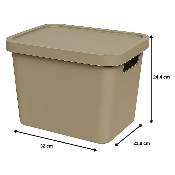 Plastard Aufbewahrungsbox-Set 4er-Set 12,5 Liter in Beige – Stapelboxen, Lagerboxen - L x B x H: 32 x 22 x 24 cm, Kunststoff, Beige, 4 Stk.
