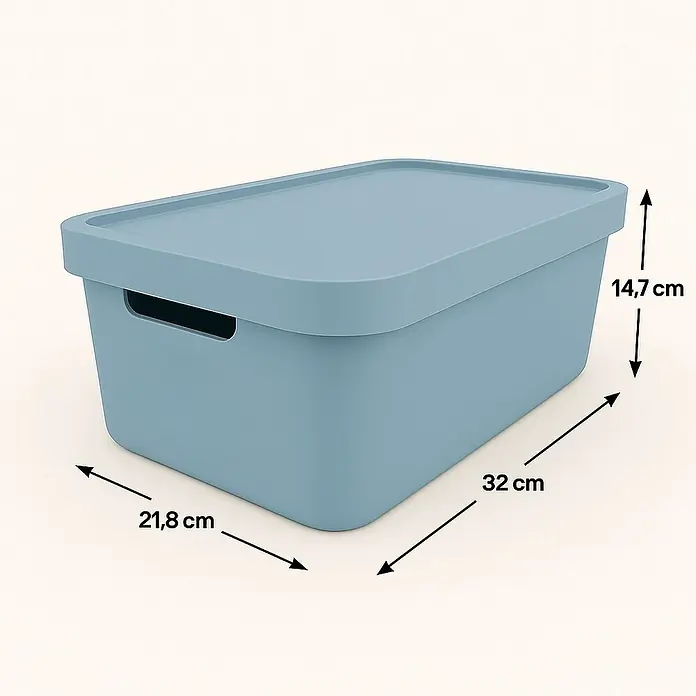 Plastard Aufbewahrungsbox-Set 4er-Set 7,5 Liter in Blau – Stapelboxen, Lagerboxen - L x B x H: 32 x 22 x 15 cm, Kunststoff, Blau, 4 Stk.