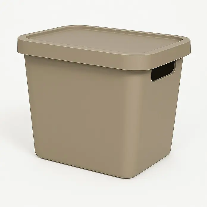 Plastard Aufbewahrungsbox-Set 4er-Set 12,5 Liter in Beige – Stapelboxen, Lagerboxen - L x B x H: 32 x 22 x 24 cm, Kunststoff, Beige, 4 Stk.