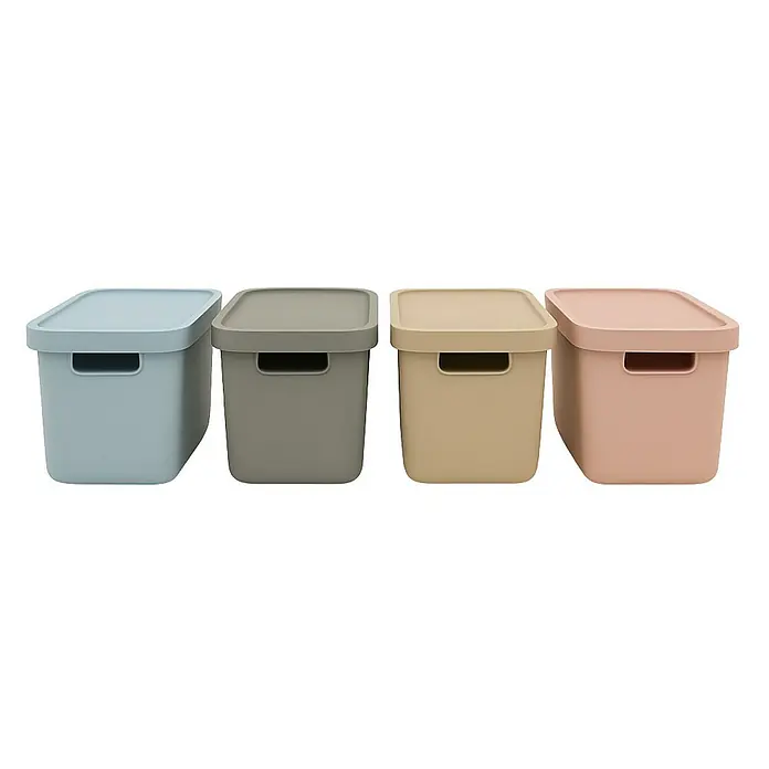 Plastard Aufbewahrungsbox-Set 4er-Set 31 Liter in Beige – Stapelboxen, Lagerboxen - L x B x H: 45,5 x 33,5 x 25 cm, Kunststoff, Beige, 4 Stk.