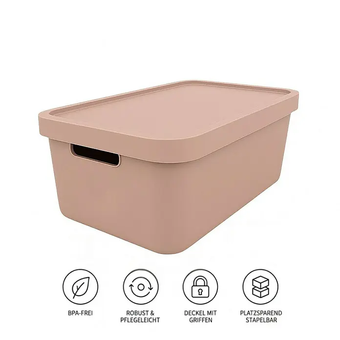 Plastard Aufbewahrungsbox-Set 3er-Set 7,5 Liter in Pink – Stapelboxen, Lagerboxen - L x B x H: 32 x 22 x 15 cm, Kunststoff, Pink, 3 Stk.