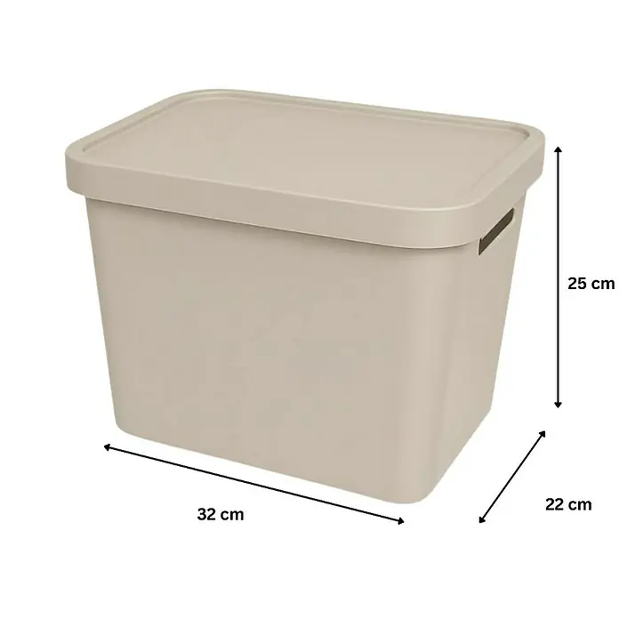Plastard Aufbewahrungsbox-Set 3er-Set 12,5 Liter in Beige – Stapelboxen, Lagerboxen - Kunststoff, Beige, 3 Stk.