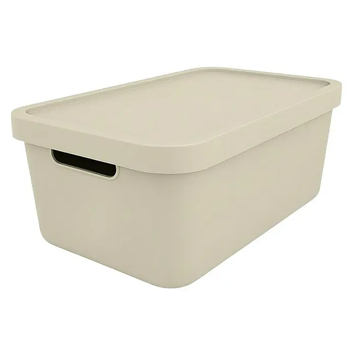 Plastard Aufbewahrungsbox-Set 3er-Set 7,5 Liter in Beige – Stapelboxen, Lagerboxen - L x B x H: 32 x 22 x 15 cm, Kunststoff, Beige, 3 Stk.