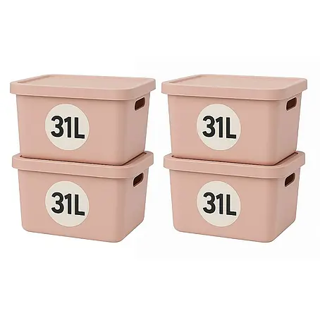 Plastard  Aufbewahrungsbox-Set 4er-Set 31 Liter in Pink – Stapelboxen, Lagerboxen