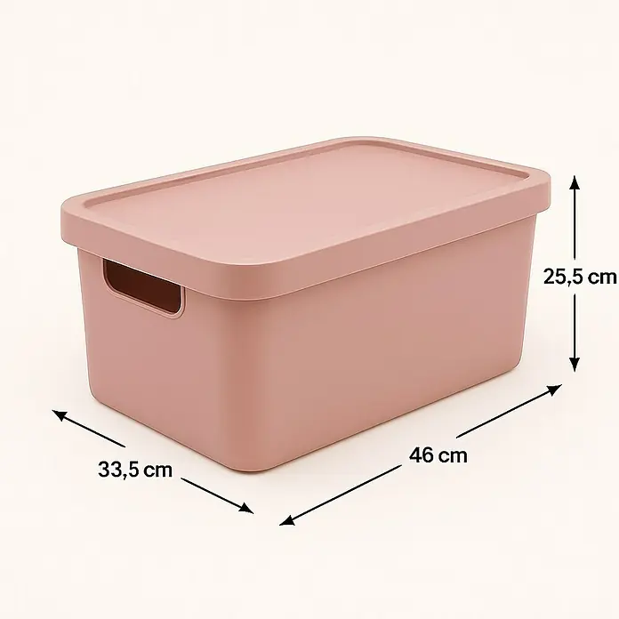Plastard Aufbewahrungsbox-Set 4er-Set 31 Liter in Pink – Stapelboxen, Lagerboxen - L x B x H: 45,5 x 33,5 x 25 cm, Kunststoff, Pink, 4 Stk.