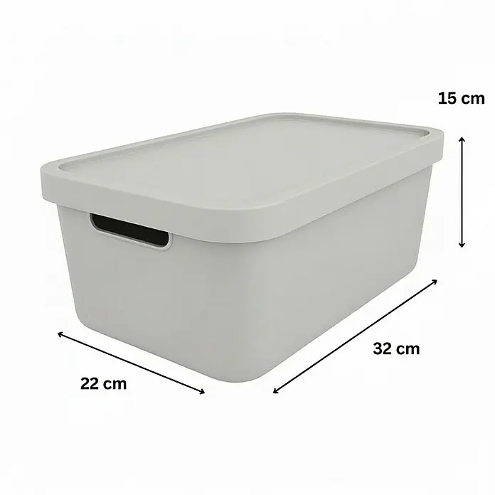 Plastard Aufbewahrungsbox-Set 3er-Set 7,5 Liter in Grau – Stapelboxen, Lagerboxen - Kunststoff, Grau, 3 Stk.
