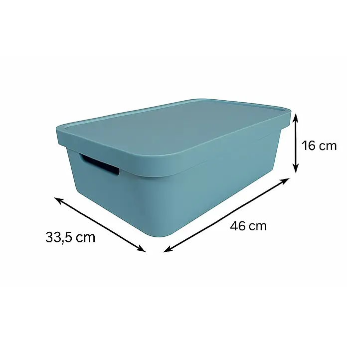 Plastard Aufbewahrungsbox-Set 4er-Set 19 Liter in Blau – Stapelboxen, Lagerboxen - L x B x H: 45,5 x 33,5 x 15,5 cm, Kunststoff, Blau, 4 Stk.