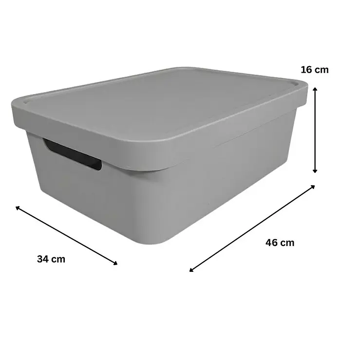 Plastard Aufbewahrungsbox-Set 3er-Set 19 Liter in Grau – Stapelboxen, Lagerboxen - Kunststoff, Grau, 3 Stk.