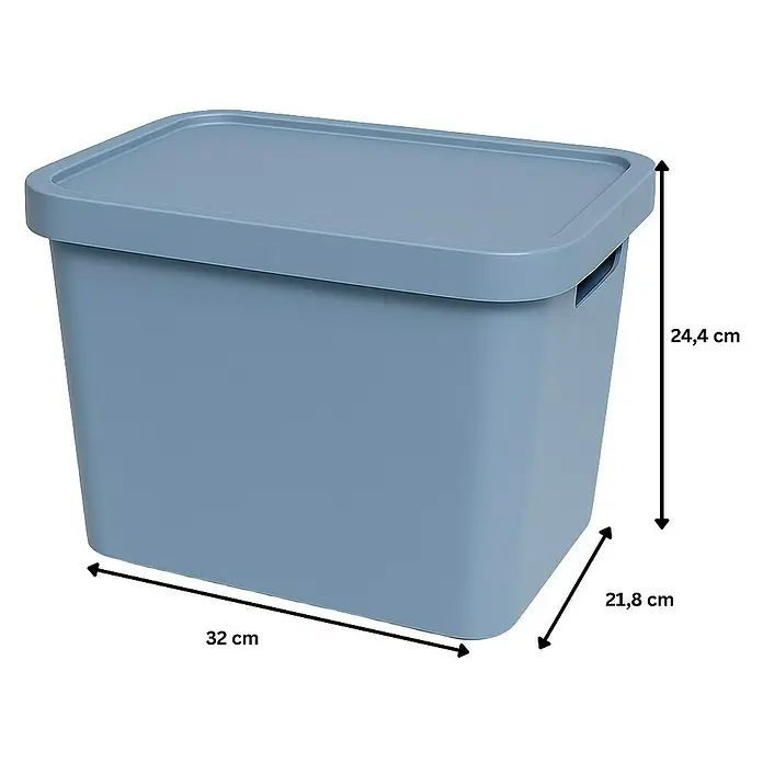 Plastard Aufbewahrungsbox-Set 4er-Set 12,5 Liter in Blau – Stapelboxen, Lagerboxen - L x B x H: 32 x 22 x 24 cm, Kunststoff, Blau, 4 Stk.