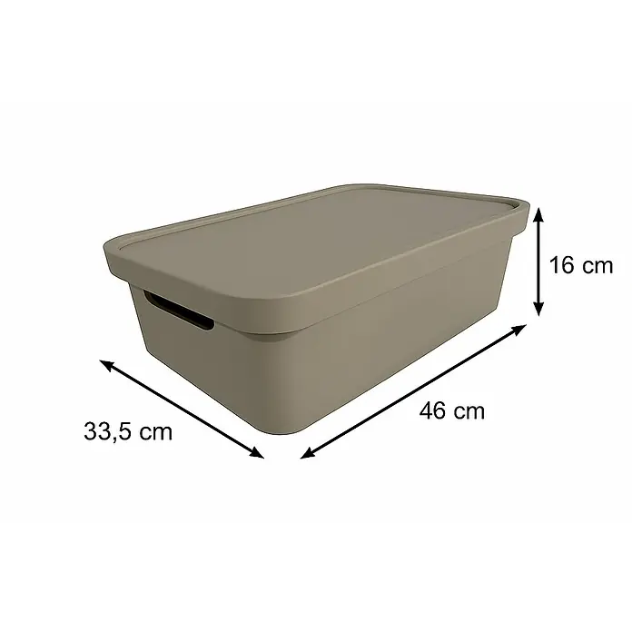 Plastard Aufbewahrungsbox-Set 4er-Set 19 Liter in Beige – Stapelboxen, Lagerboxen - L x B x H: 45,5 x 33,5 x 15,5 cm, Kunststoff, Beige, 4 Stk.