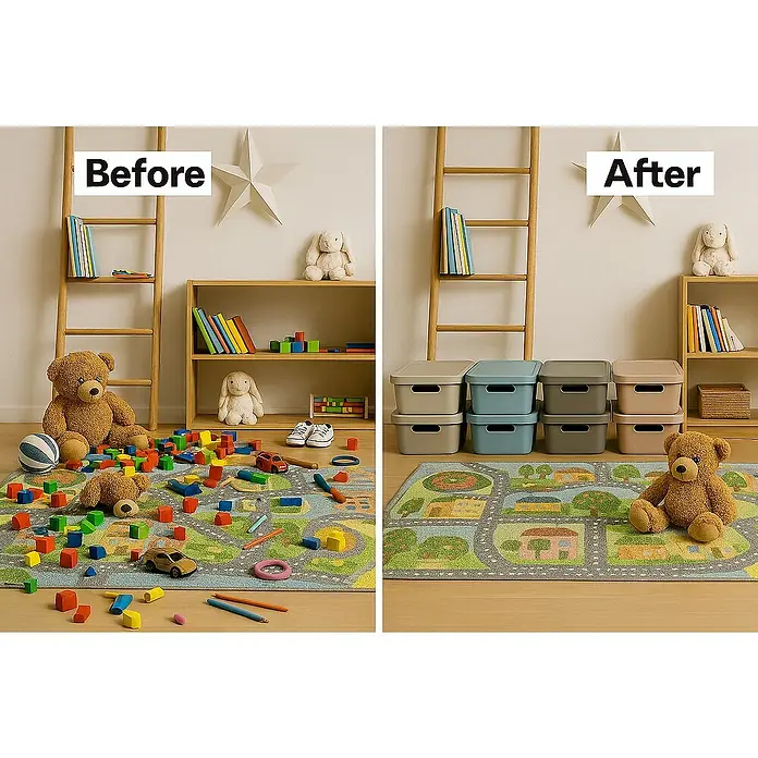 Plastard Aufbewahrungsbox-Set 4er-Set 19 Liter in Beige – Stapelboxen, Lagerboxen - L x B x H: 45,5 x 33,5 x 15,5 cm, Kunststoff, Beige, 4 Stk.