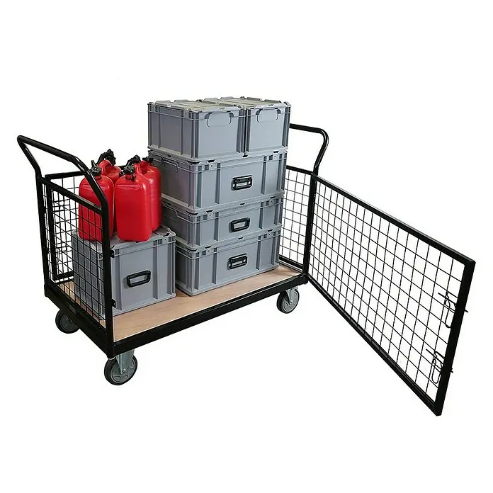 Proregal Transportroller / Plattformwagen mit abnehmbaren Gitterwänden - Traglast: 400 kg