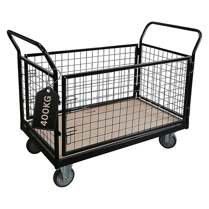 Proregal Transportroller / Plattformwagen mit abnehmbaren Gitterwänden - Traglast: 400 kg