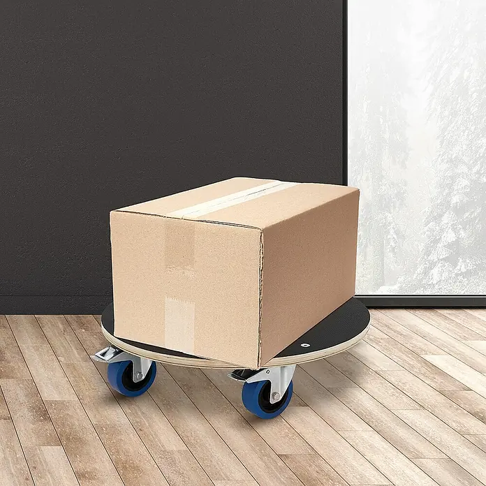 ECD Germany Transportroller Transportroller mit Siebdruckplatte, Möbel-Transport Transporthilfe - L x B x H: 57 x 57 x 14,5 cm, Verbundwerkstoff