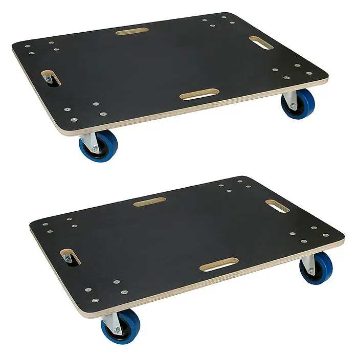 ECD Germany Transportroller Transportroller mit Siebdruckplatte, Möbel-Transport Transporthilfe - L x B x H: 80 x 60 x 14,5 cm, Verbundwerkstoff