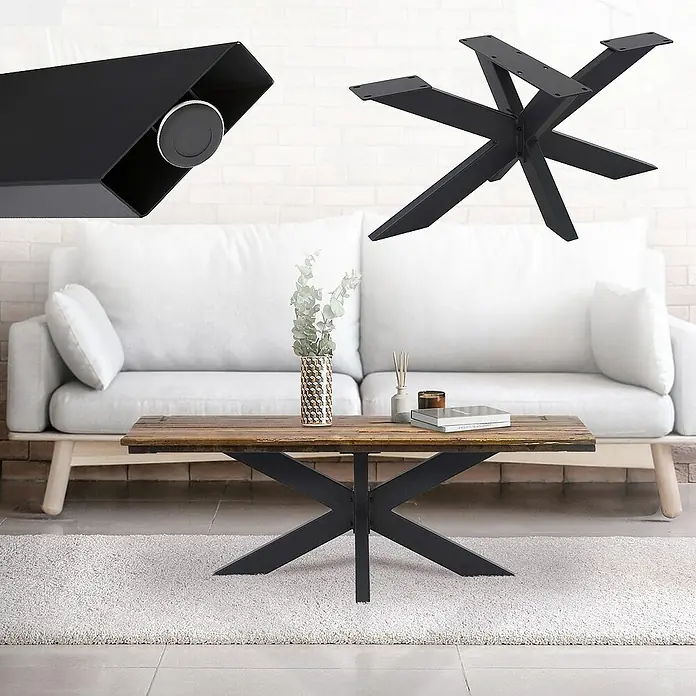 ML-Design Tischgestell Tischgestell Spider Kreuzgestell Schwerlast aus Stahl für DIY - L x B x H: 98 x 58 x 43 cm, Metall