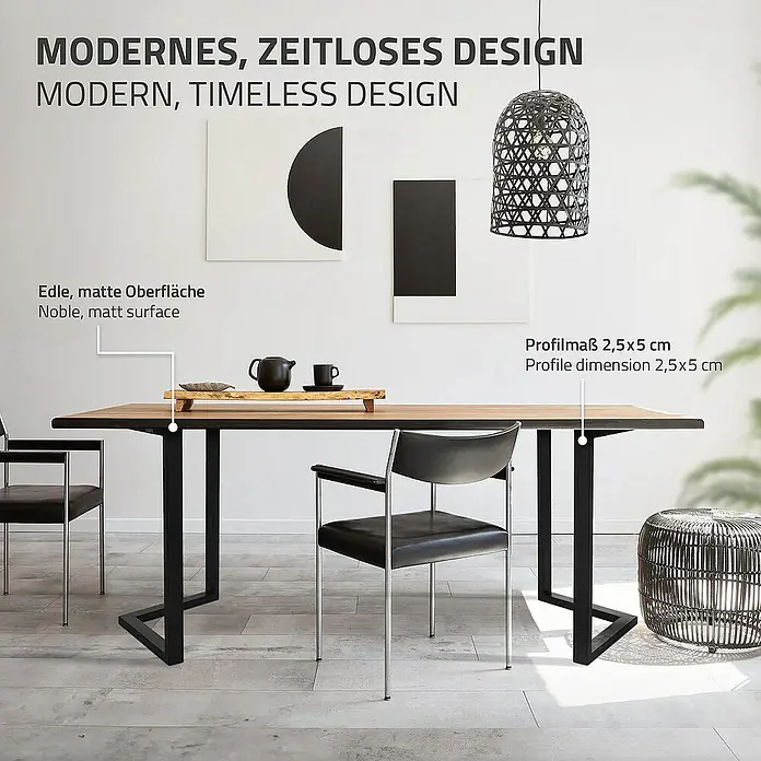 ML-Design Tischgestell 2er Set Tischgestell Bankkufen Tischkufen Möbelfüße aus Stahl - L x B x H: 44 x 44 x 72 cm, Stahl