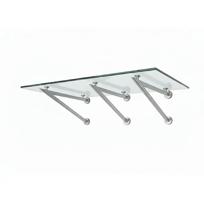 Glaszentrum Hagen Vordach - 250 x 90 x 40 cm, Silber