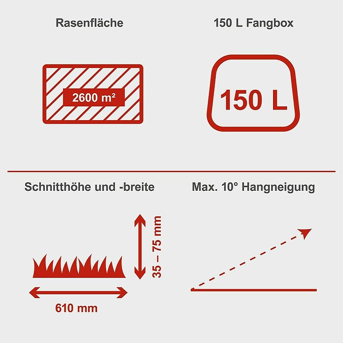 Scheppach IXES 20V Benzin-Aufsitzmäher MR200-61 (196 cm³, Schnittbreite: 61 cm, Max. Flächenempfehlung: 2 600 m²) | BAUHAUS