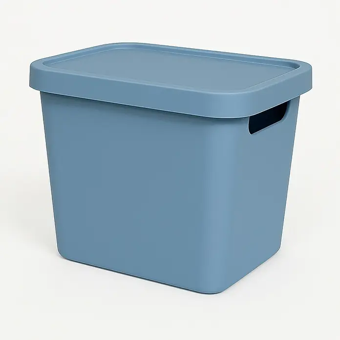 Plastard Aufbewahrungsbox-Set 4er-Set 12,5 Liter in Blau – Stapelboxen, Lagerboxen - L x B x H: 32 x 22 x 24 cm, Kunststoff, Blau, 4 Stk.