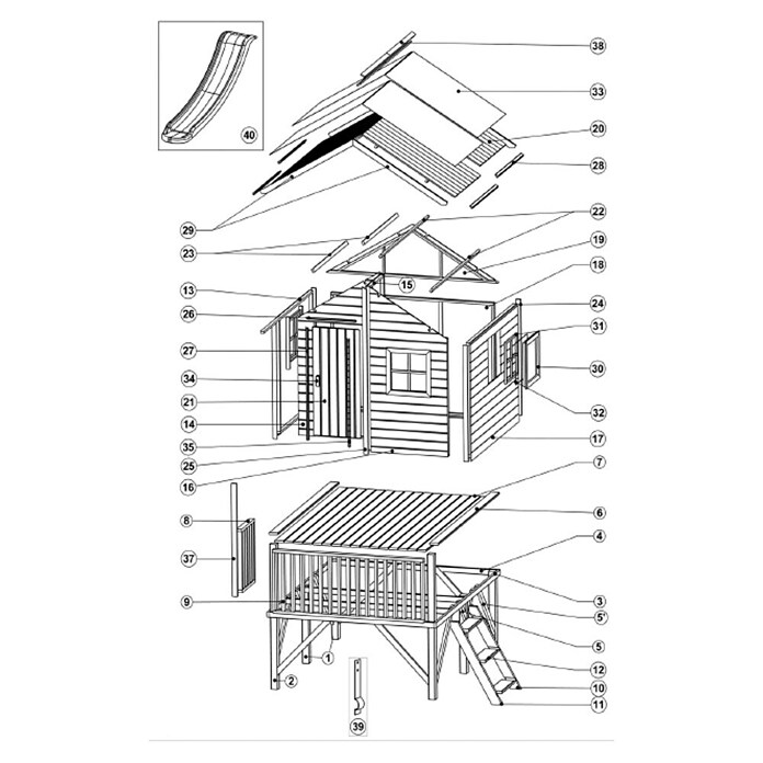 Spielhaus Jeremy (L x B x H: 175 x 226 x 250,5 cm, Holz, Natur) | BAUHAUS