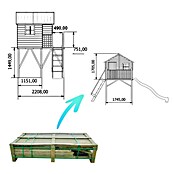 Spielhaus Jeremy Max (L x B x H: 269 x 220 x 315 cm, Holz, Natur) | BAUHAUS