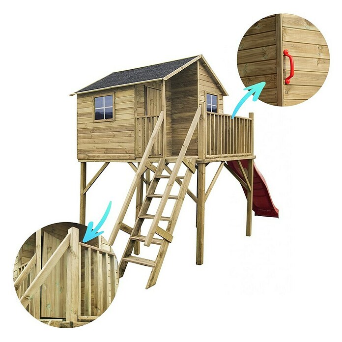 Spielhaus Jeremy Max (L x B x H: 269 x 220 x 315 cm, Holz, Natur) | BAUHAUS
