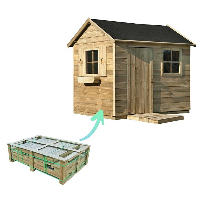 Spielhaus Lennard (L x B x H: 161 x 127 x 158 cm, Holz, Natur) | BAUHAUS