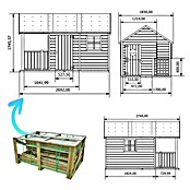 Spielhaus Florian (L x B x H: 170 x 270 x 171 cm, Holz, Natur) | BAUHAUS