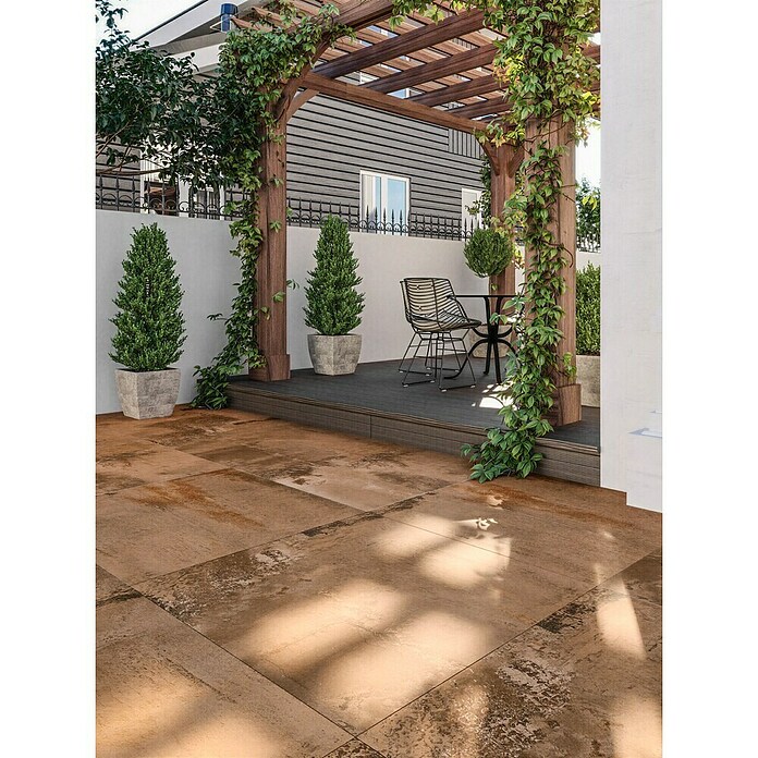 Terrassenfliese Metallic 2.0 (60 x 120 x 2 cm, Kupfer, Matt) | BAUHAUS