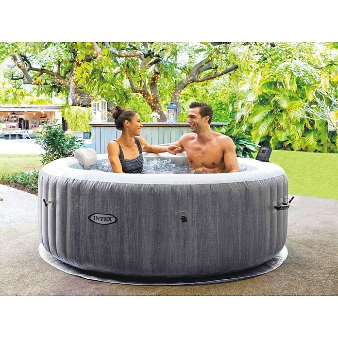 Intex Pure Spa Mobil-Whirlpool Greywood Deluxe (Ø x H: 196 x 71 cm, Grau/Weiß, 795 l) | BAUHAUS
