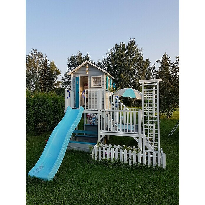Spielhaus Tom (L x B x H: 226,5 x 176 x 272 cm, Holz, Natur) | BAUHAUS