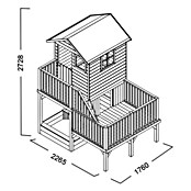 Spielhaus Tom (L x B x H: 226,5 x 176 x 272 cm, Holz, Natur) | BAUHAUS