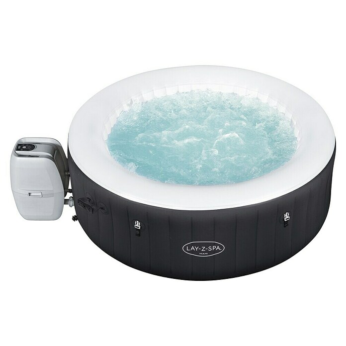 Bestway Lay-Z-Spa Mobil-Whirlpool Miami Air-Jet (Ø x H: 180 x 66 cm, Schwarz, 669 l) | BAUHAUS