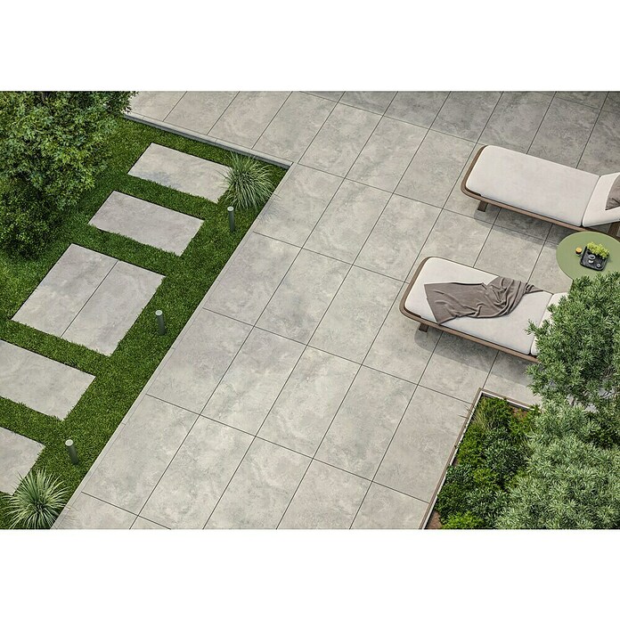 Queens Terrassenfliese (59,3 x 119,3 x 2 cm, Weiß, Matt) | BAUHAUS