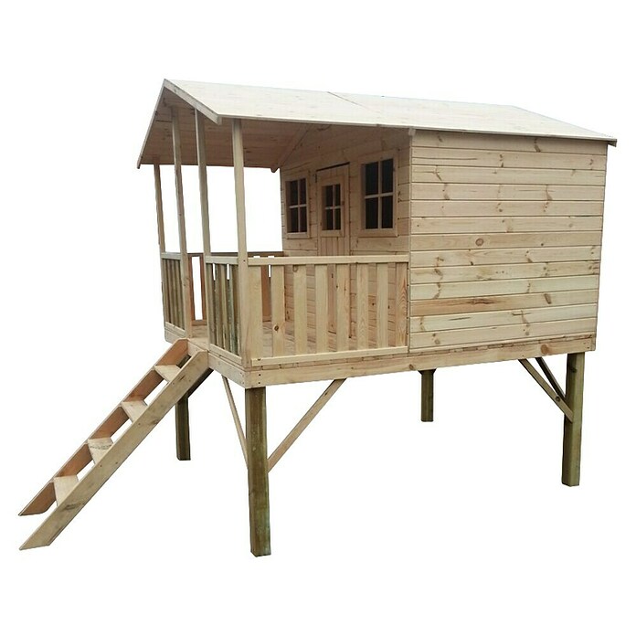 Spielhaus Finn (L x B x H: 239 x 190 x 256 cm, Holz, Natur) | BAUHAUS