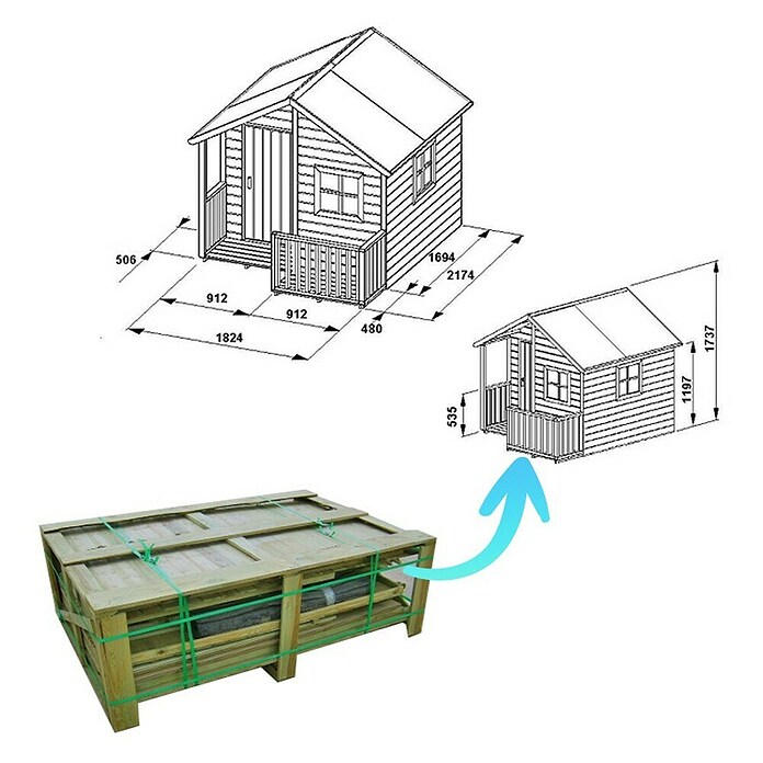 Spielhaus Marco (L x B x H: 217 x 182 x 174 cm, Holz, Natur) | BAUHAUS