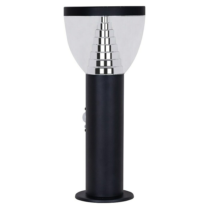 Luceco Sobremuro solar LED Vortex con sensor (5 W, Ø x Al: 16 x 38 cm, Negro, IP44, 500 lm) | BAUHAUS